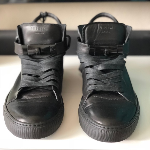 100mm Black Buscemi hi tops - Picture 2 of 8